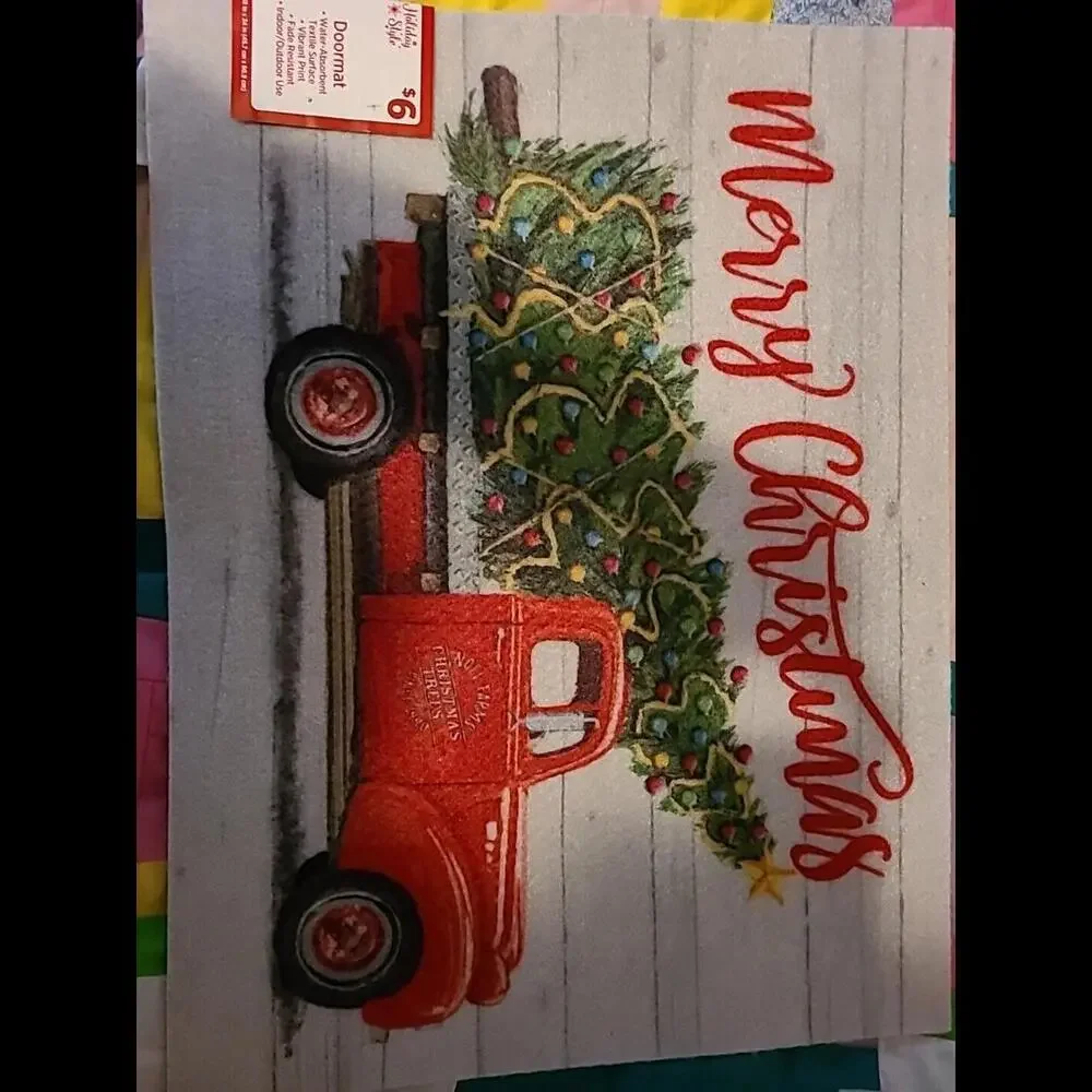 Home For The Holidays Doormat With Truck